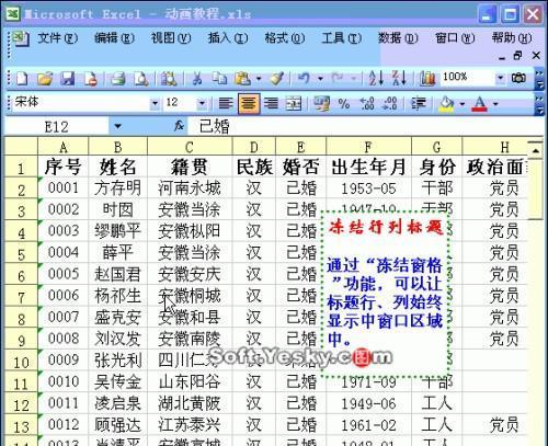 如何通过冻结前三列来提高数据表格的可读性(使用冻结功能增强数据表格的可视化效果)